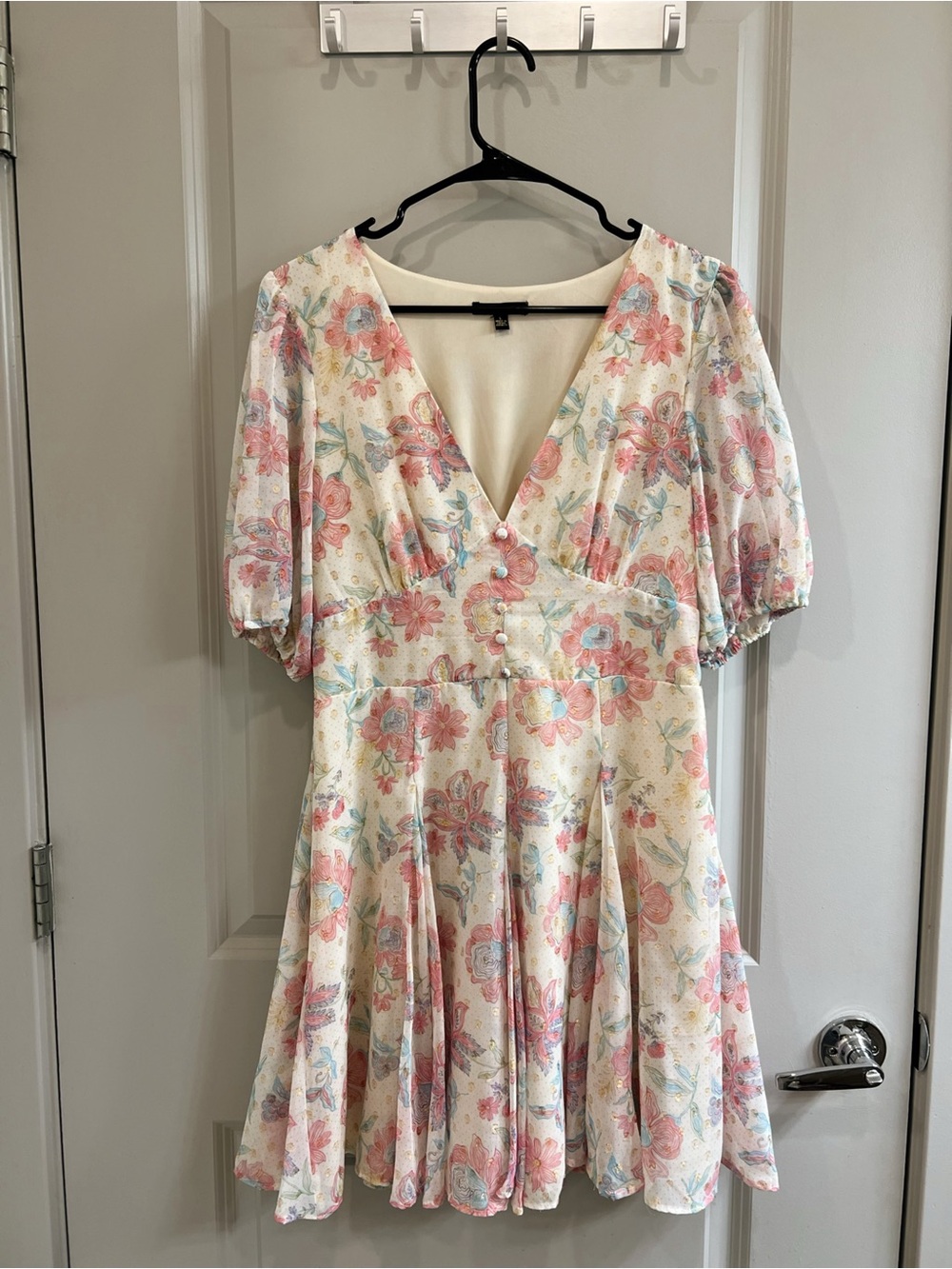 City Studios Juniors' Fit & Flare V-Neck Chiffon